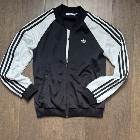 Adidas Black and White Bomber Jacket - Picture 1 of 9